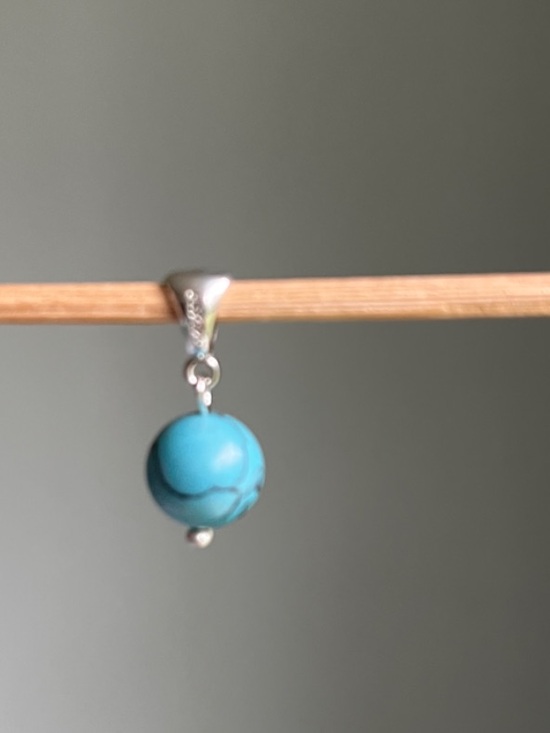 Jewelry - Turquoise Bead Dangle Pendant in Sterling Silver